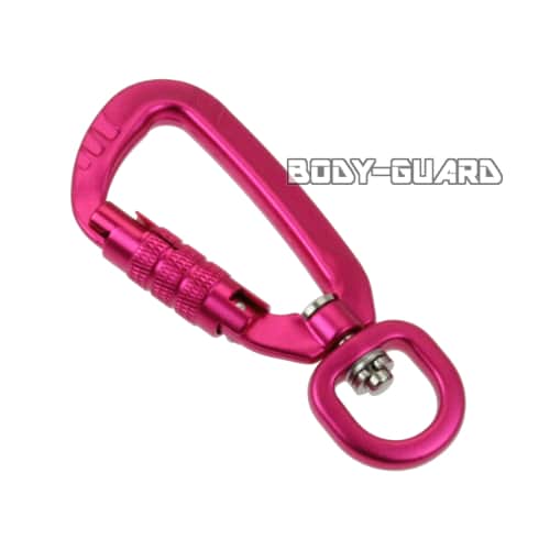 スイベル付きカラビナ ピンク 【ゆうパケット対応】